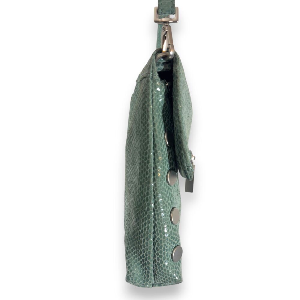 Hammitt VIP Medium Green Snakeskin Crossbody Silver Hardware - Picture 10 of 13